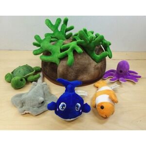 Prextex Zippered Storage‎ Coral Reef House & 5 pc Plush Sea Animals